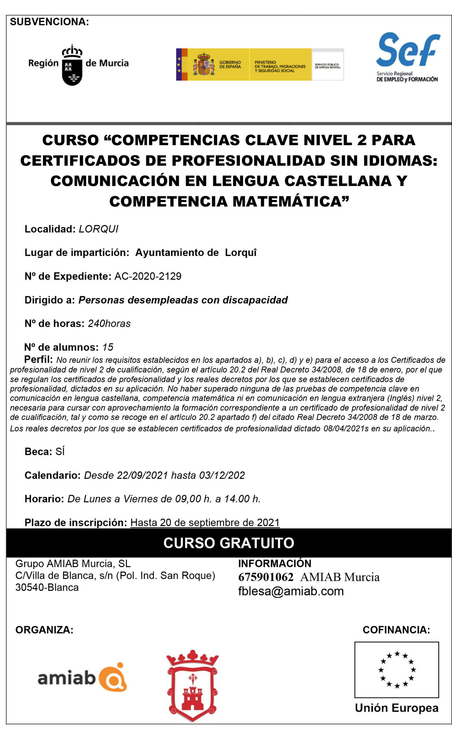 Curso de Competencias clave nivel 2 para certificados de profesionalidad