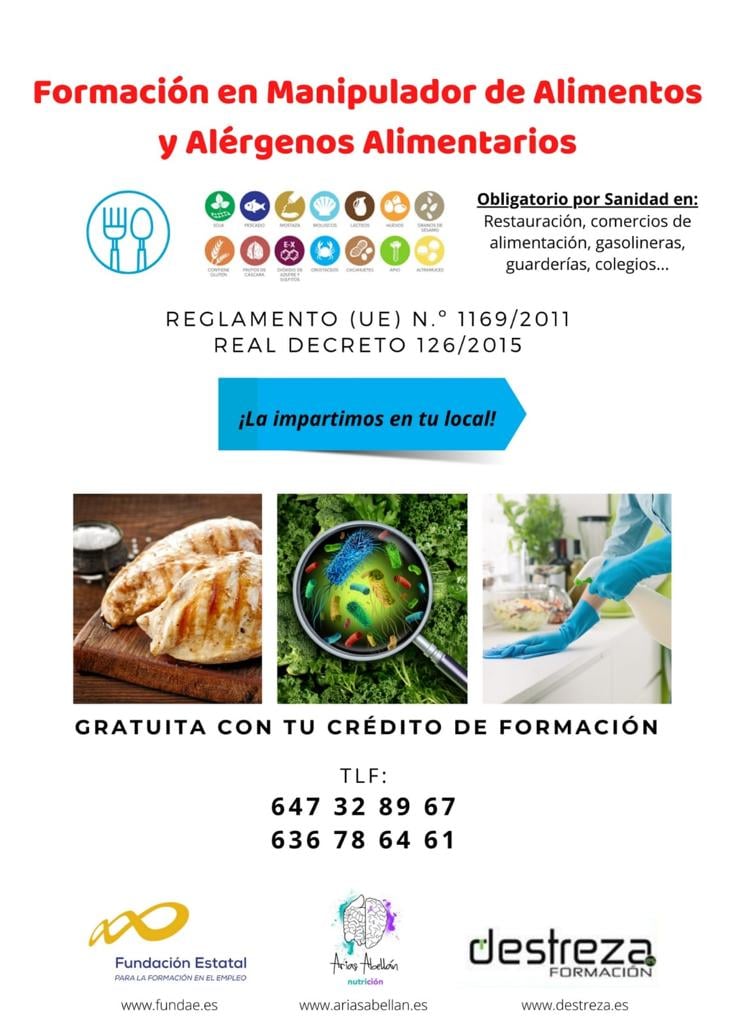 Curso de manipulador de alimentos y alérgenos