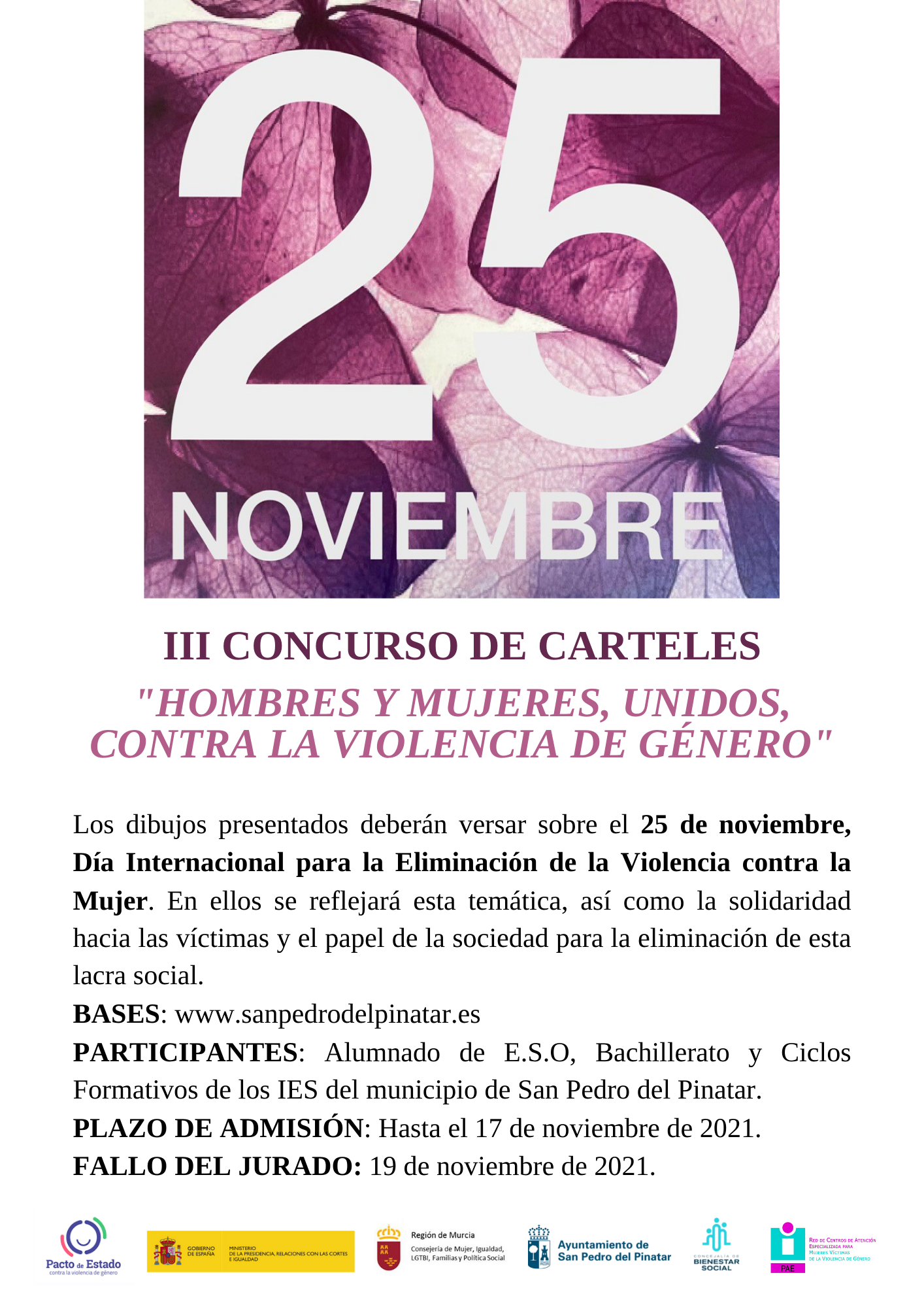 Bases concurso de carteles "Hombres y mujeres unidos contra la Violencia de género"