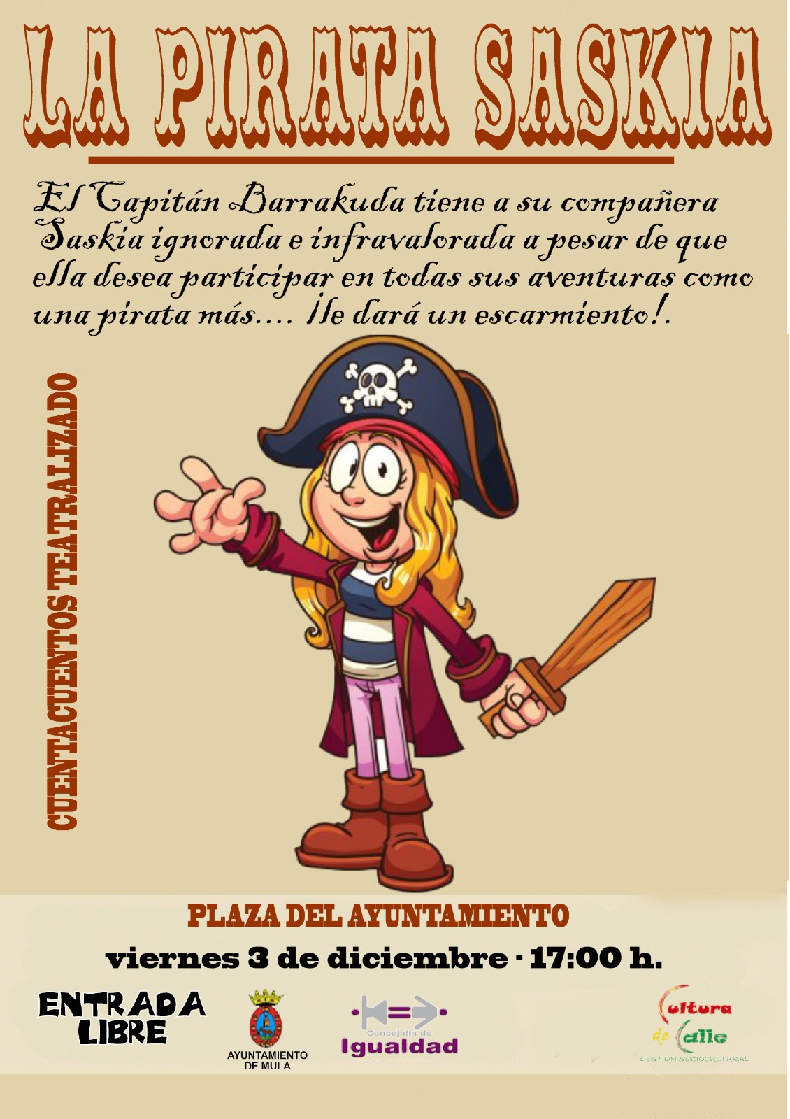 Cuentacuentos: «La pirata Saskia» – 3 de diciembre de 2021