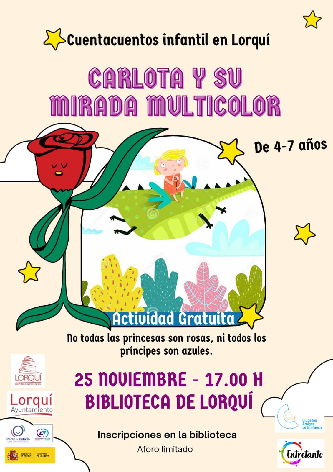 Cuentacuentos infantil ‘Carlota y su mirada multicolor’, jueves 25 nov – 17.00 horas