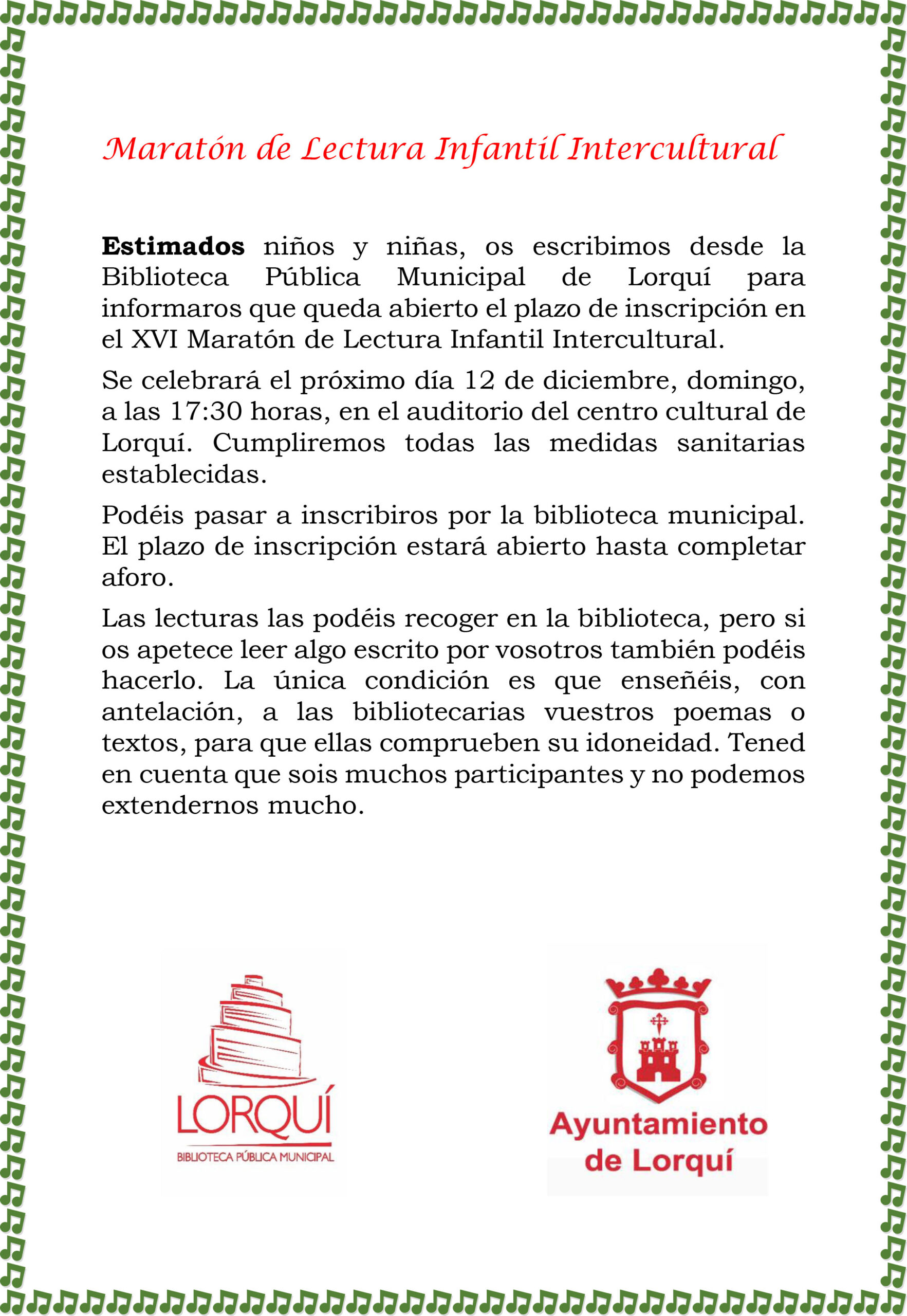 Inscripciones para el Maratón de Lectura Infantil