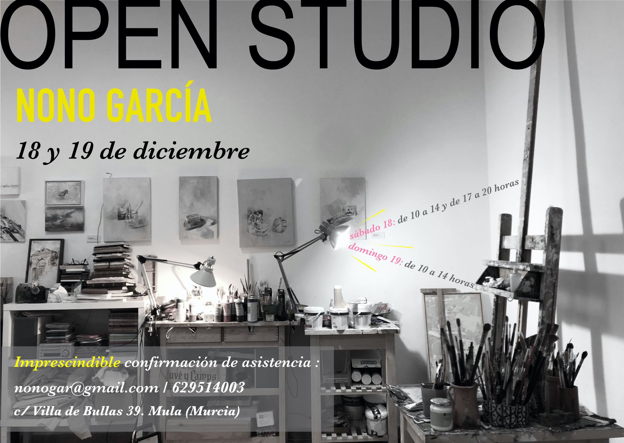 El equipo de Gobierno visita el Open Studio del artista muleño Nono García