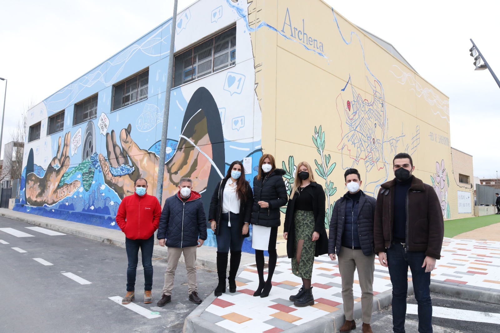 Ayuntamiento de Archena - El mural pintado en el IES Vicente Medina ‘El río empieza aquí’ quiere poner en valor la red municipal de saneamiento