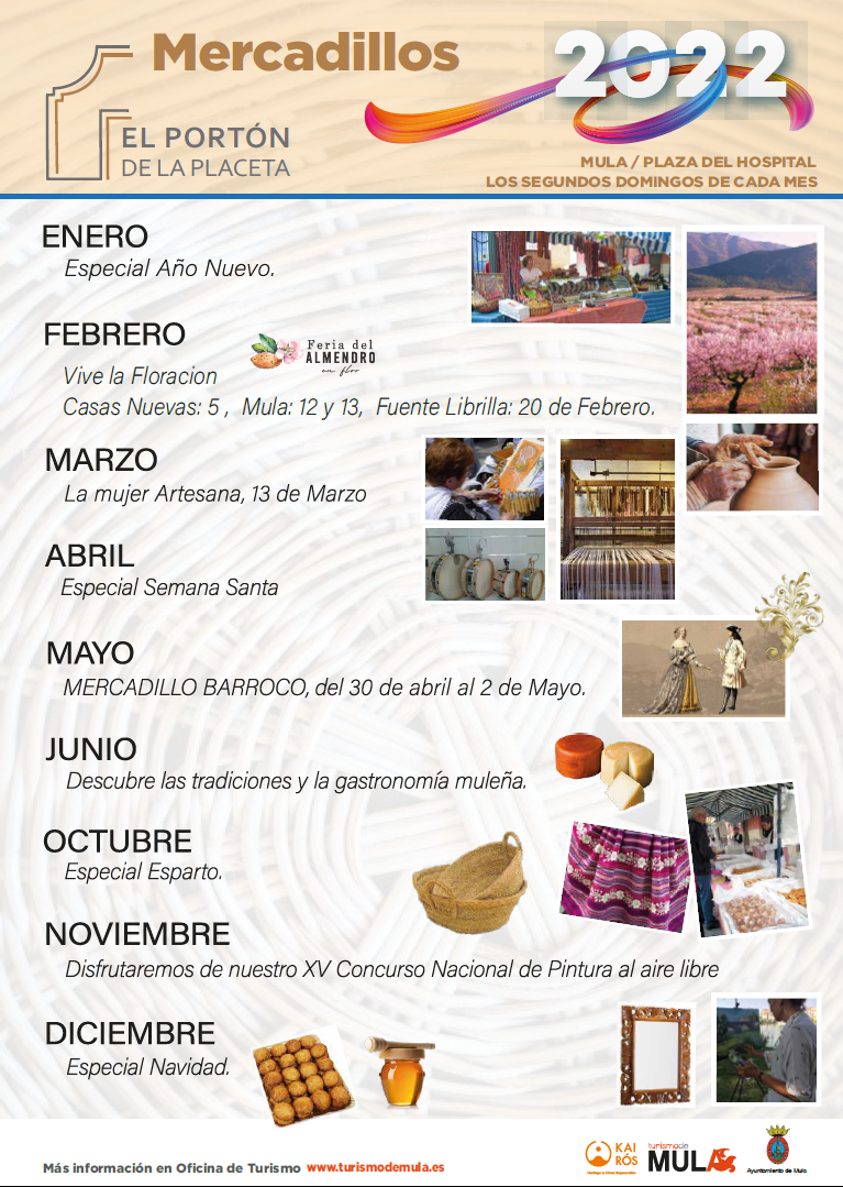 TURISMO | Calendario Mercadillos 2022 en Mula y pedanías