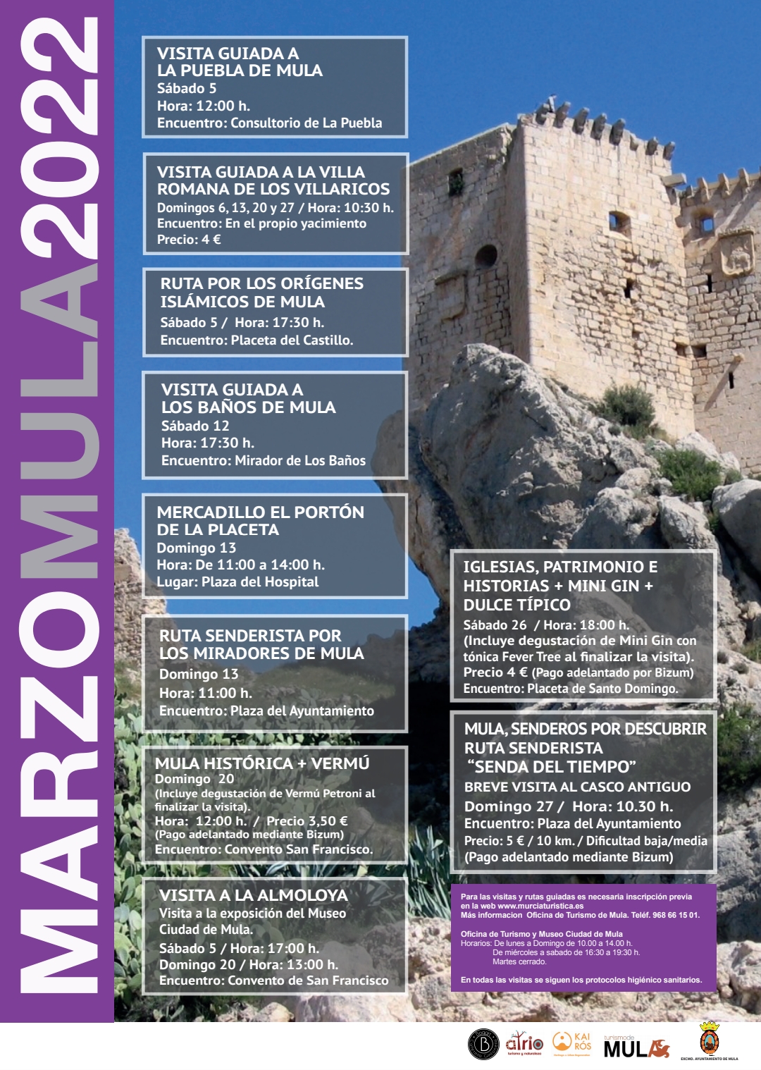 TURISMO | La Concejalía de Turismo de Mula diseña una programación repleta de actividades para el mes de marzo