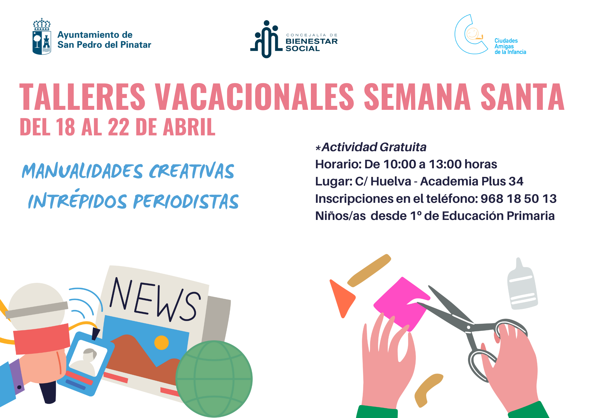 Bienestar Social ofrece talleres infantiles para favorecer la conciliación en vacaciones