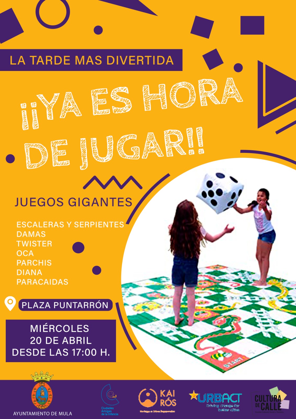 KAIROS | Juegos gigantes en Plaza Puntarrón, miércoles 20 de abril desde las 17.00h