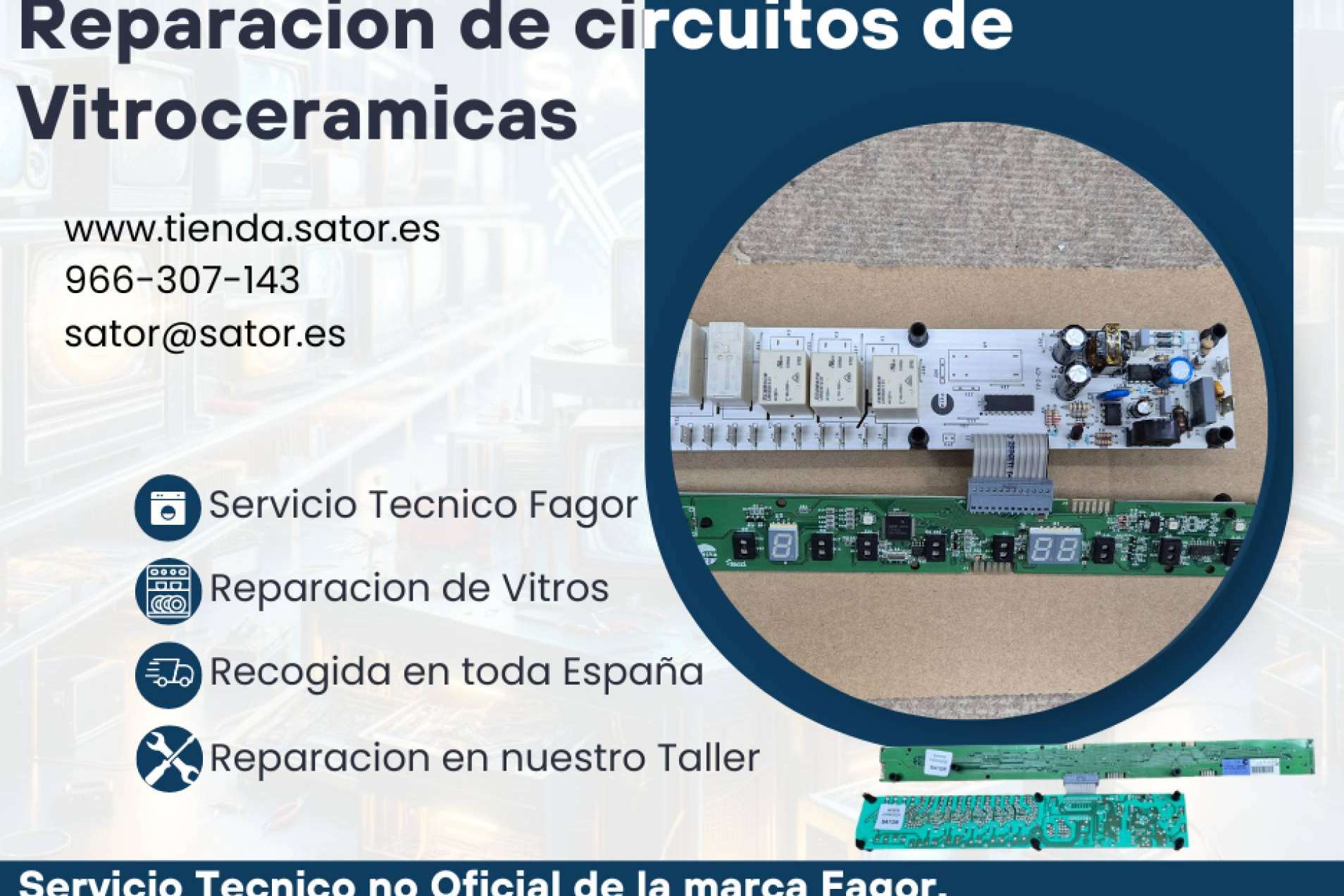 Sator Electrónica, especialistas en reparación de electrodomésticos y electrónica en San Vicente del Raspeig, Alicante
