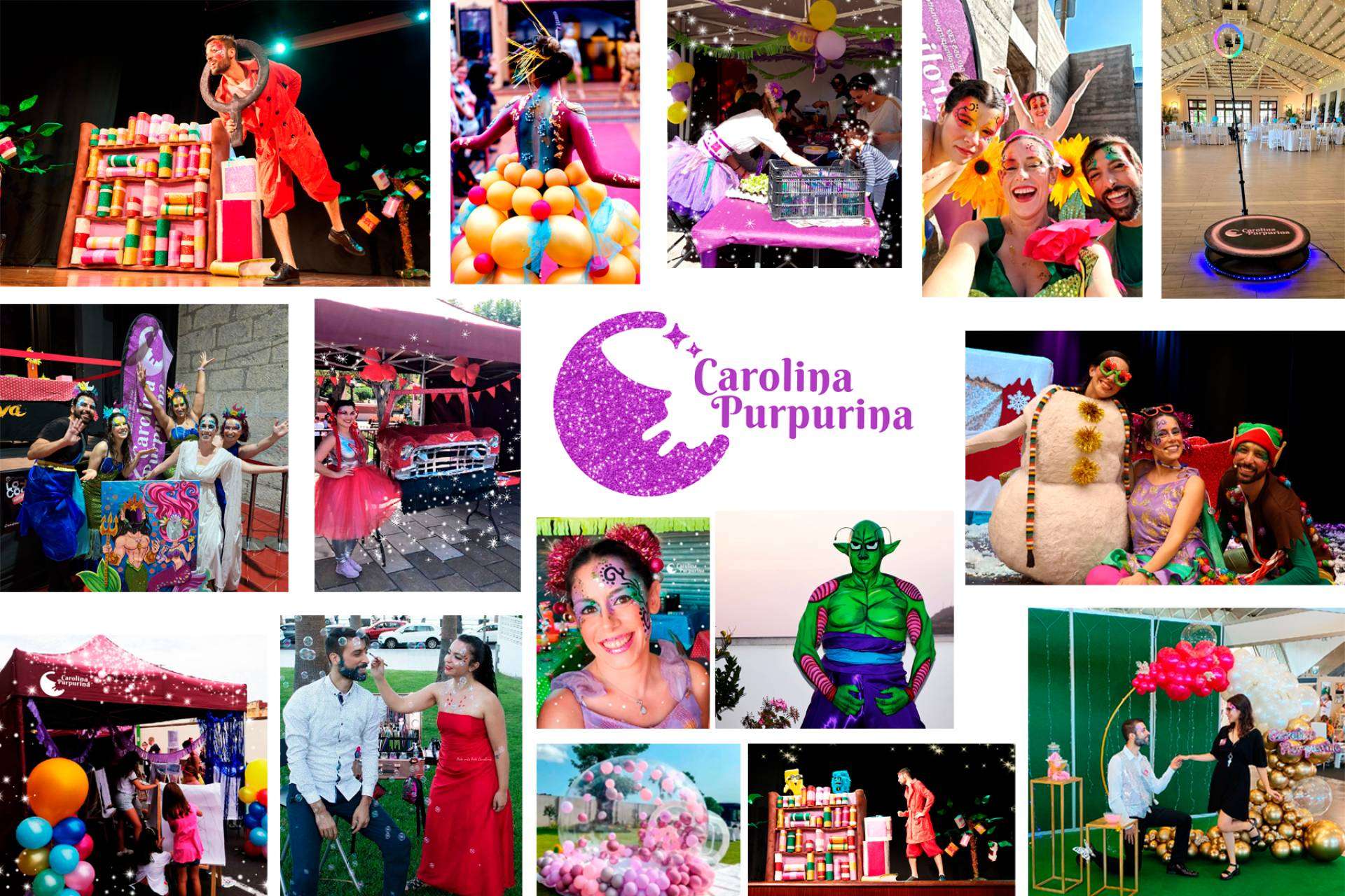 Carolina Purpurina; Teatro, maquillaje y animación creativa para eventos únicos
