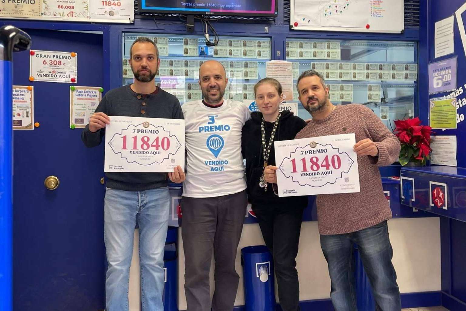 La suma de premios repartidos en ambos sorteos ha sido 2.450.000€